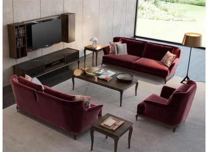 Luxus nei Canapé-Set Wunnzëmmer Ariichtung Design Stoffcanapé Fauteuil
