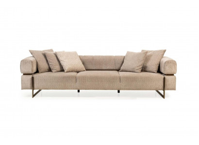 Beige Véiersëtzer Designer Stoffsreg Sofa Polstersofa Wunnzëmmer Couchen