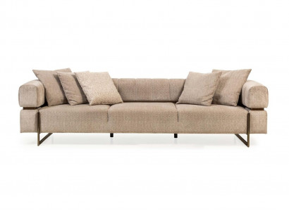 Beige Véiersëtzer Designer Stoffsreg Sofa Polstersofa Wunnzëmmer Couchen