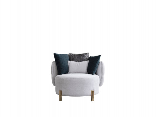 Wäissen Textilsessel Luxus Einsëtzer Designer Wunnzëmmer Gepolsterte Sessel