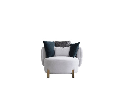 Wäissen Textilsessel Luxus Einsëtzer Designer Wunnzëmmer Gepolsterte Sessel