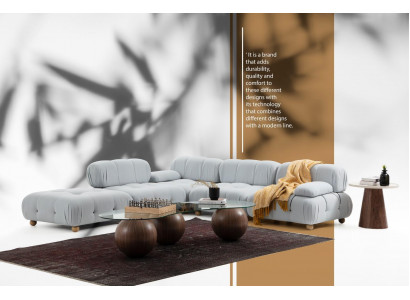Eckcouch Couch Stoff Wunnzëmmer Couchen Eck Gro Modern Polyester Design