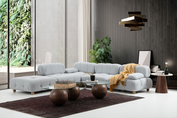 Eckcouch Couch Stoff Wunnzëmmer Couchen Eck Gro Modern Polyester Design