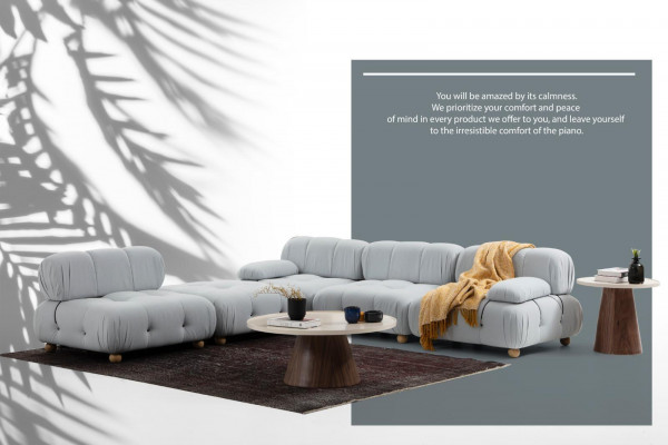 Eckcouch Couch Stoff Wunnzëmmer Couchen Eck Gro Modern Polyester Design