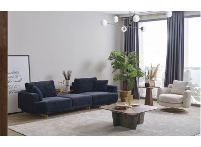 Bloen dräisëtzer wäisse Fauteuil Designer Wunnzëmmer Sofagarnitur 2tlg