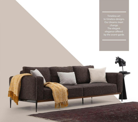Dreisëtzer Sofa 3 Sëtzer Stoff Modern Sofas Design Wunnzëmmer Gro.