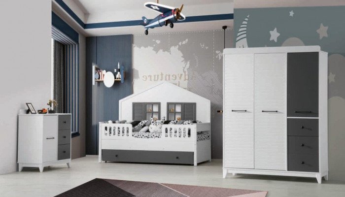 Moderne Set fir Kannerzëmmer Multicolor Perfekt Miwwelen fir Ären Interieur