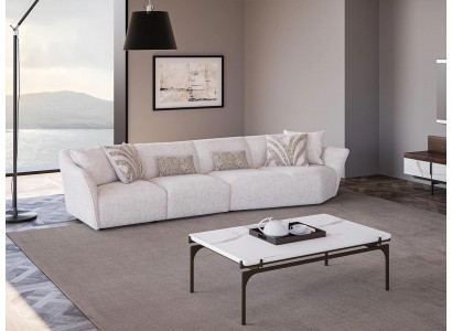 Wunnzëmmer Modern Wäiss Sofa Véiersëtzer Canapé Polstermebel Modern Ariichtung