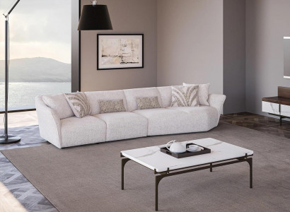 Wunnzëmmer Modern Wäiss Sofa Véiersëtzer Canapé Polstermebel Modern Ariichtung