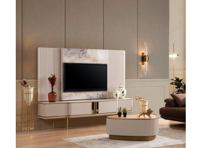 Wäisst Lowboard Mat TV-Rahmen Wunnzëmmer Designer Miwwelen Edelstolrahmen