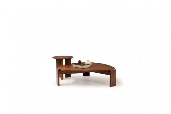 Wunnzëmmer Couchtisch Bäizelltisch Garnitur Designer Kaffisdësch 2tlg