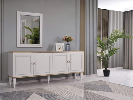 Iessgrupp Iesszëmmermiwwel Set 8-Stéck Iesszëmmer Iessdësch Still Holz Gro