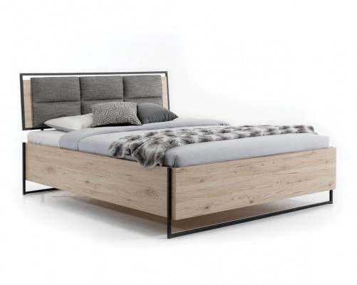 Bett Beige Loft Design Modern Duebelbetter Schlofzëmmer Elegante Miwwelen Neit