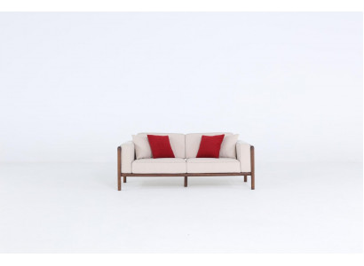 Sofa 2 Sëtz Zweisëtzer Modern Stoff Sofas Design Wunnzëmmer Nei Wäiss