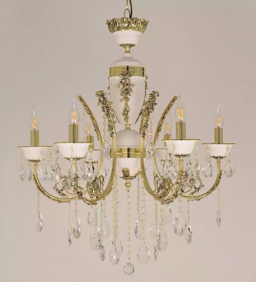 Luxus Lüster Plafongsliicht Luster Plafongluucht Gold Kristall 60x100cm