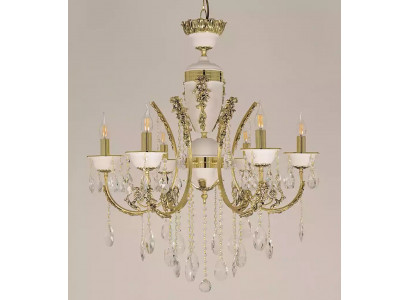 Luxus Lüster Plafongsliicht Luster Plafongluucht Gold Kristall 60x100cm