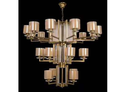 Plafonnière Kronleuchter Luxus Gold Plafongslampe Lüster Glas Modern