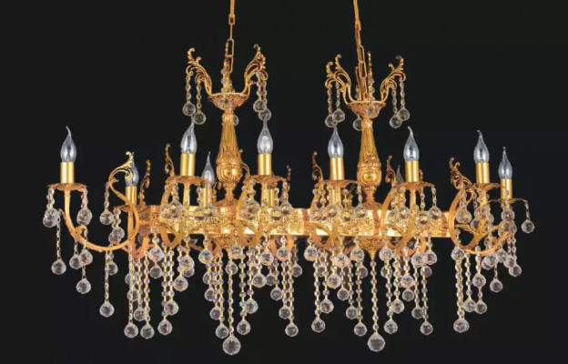 Plafongsliichter Luxus Luuchter Plafongsliicht Lüster Gold Kristall Luucht
