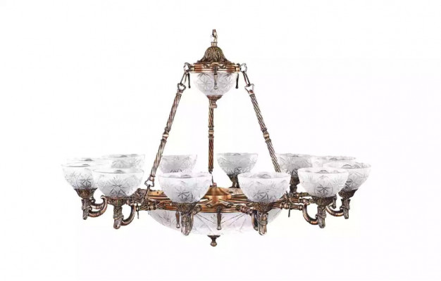 Plafonnière Krouneliichter Luucht Plafongsbeliichtung Lüster Glas 122cm Luuchten