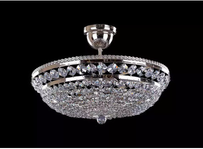 Ronn Sëlwer Luxus Plafongsliicht Lüster Plafongsluchter Sëlwer Kräiderliichter Kristall