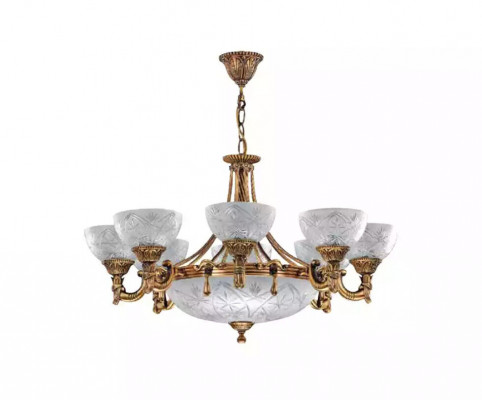 Plafongslampe Lüster Plafongsliichter Lampe Kronleuchter Glas Gold Gro
