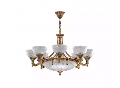Plafongslampe Lüster Plafongsliichter Lampe Kronleuchter Glas Gold Gro