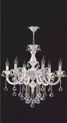 Luxus Krounleuchter Plafongsliicht Lüster Plafongsliichter Wäiss Kristall