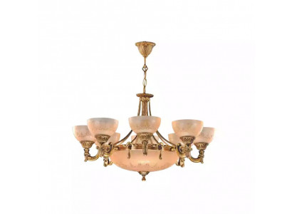 Lüster Plafongslampe Plafongluucht Lampe Lüster Glas Gold Beige