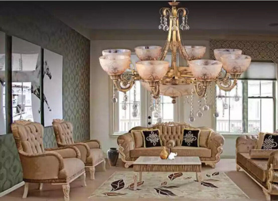 Krouneliichter Luxus Plafongsliicht Lüster Plafongsliichter Luucht Glas Gold