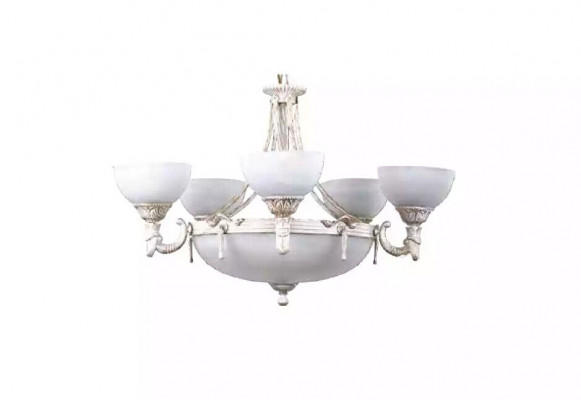 Plafonnière Luster Kronleuchter Plafondslampe Wäiss Glas Luuchten 70x77cm
