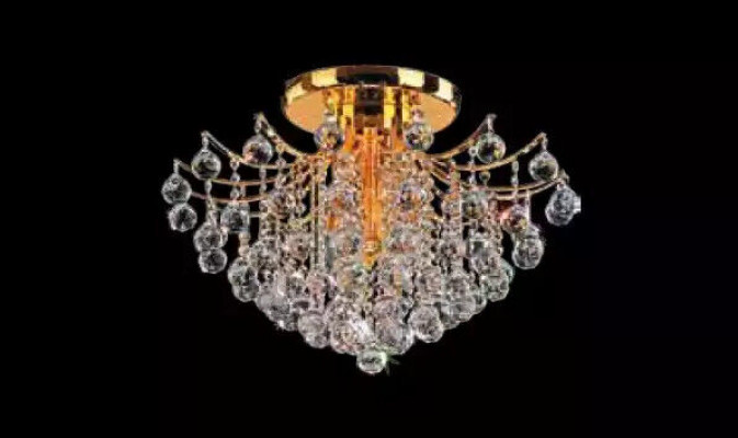 Gëllene Verzéierkroun Luucht Plafongslicht Kristallluucht Luxus Lampe