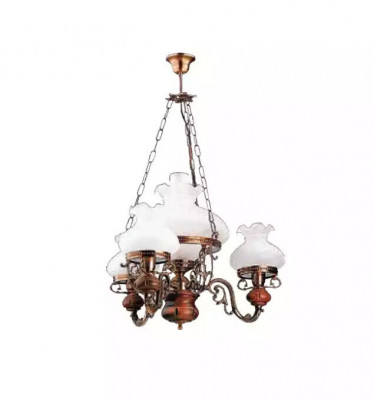Plafongslamp Lüster Krouneliichter Plafonglamp Lampe Glas Brong Barock