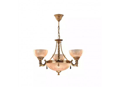 Plafongslamp Lüster Plafongsliicht Luucht Kronluucht Glas Gold Beige