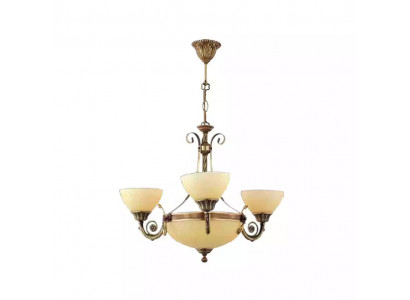 Plafongsliicht Lampe Plafongluucht Lüster Kronluucht Glas Beige Konscht