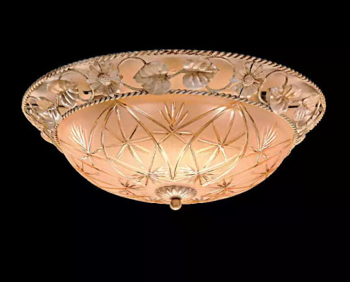 Lüster, Plafonnière, Ljusstäbe, Plafonnelamp, Lampe, Glas, Gold, Ronn.