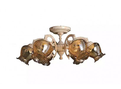Plafongsliichter Plafongslampe Lüster Franjeluchter Luuchten Glas Beige Konscht