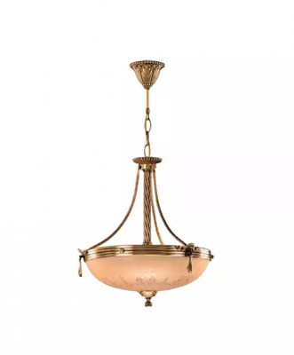 Krounluuchte Plafongslampe Lüster Plafongsliichter Lampe Glas Gold Beige