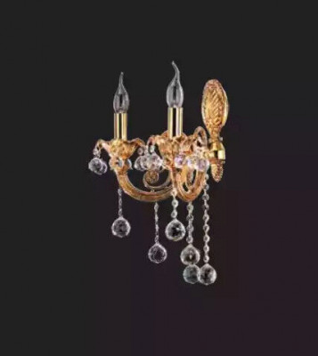 Mauerluucht Mauerlamp Mauerluuchten Konscht Lüster Mauer Luucht Gold Kristall
