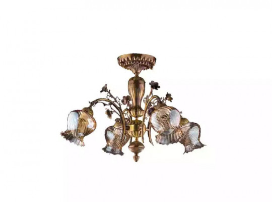 Plafonnière Blummen Lüster Krounliichter Plafongslampe Lampe Glas Braun