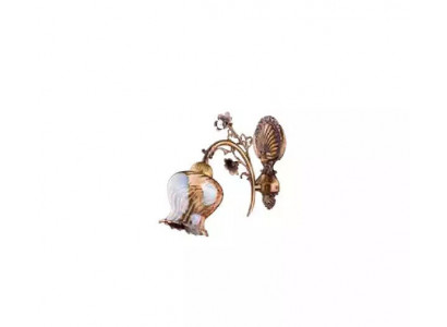 Wandlampe Wandleuchten Blummen Wandleuchte Lüster Wand Luucht Brun Glas