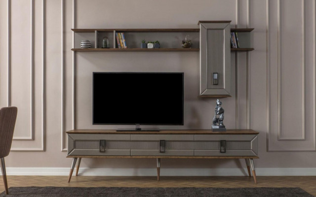 Designer Wunnzëmmer Garnitur TV-Stänner Holz Regaler Couchtësch RTV Nei