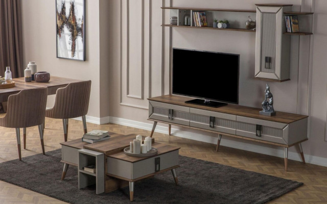 Modern brong Wonnerzëmmer Miwwelen Robust Sideboard Designer Regal 2tlg