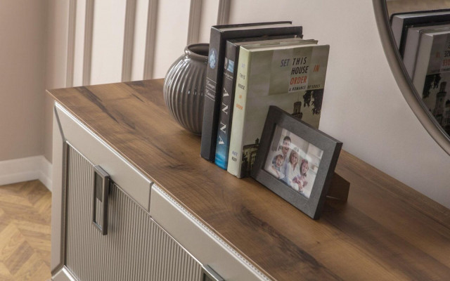 Modern brong Wonnerzëmmer Miwwelen Robust Sideboard Designer Regal 2tlg