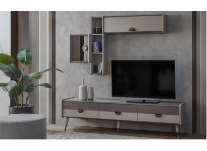 Beige Wunnzëmmer Sideboard Robuste TV-Stander Lowboard Luxus Regaler
