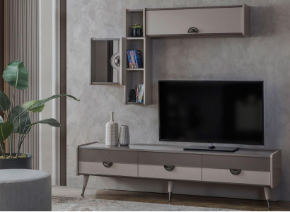 Beige Wunnzëmmer Sideboard Robuste TV-Stander Lowboard Luxus Regaler