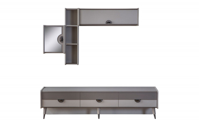 Beige Wunnzëmmer Sideboard Robuste TV-Stander Lowboard Luxus Regaler