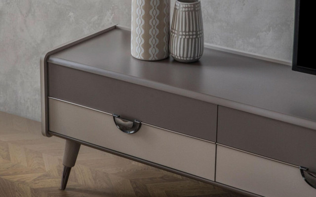 Beige Wunnzëmmer Sideboard Robuste TV-Stander Lowboard Luxus Regaler