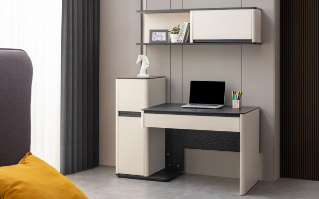 Wäissen modernen Designer-Schreibtisch fir Kanner, Computerschreibtisch, Wandkabinett.