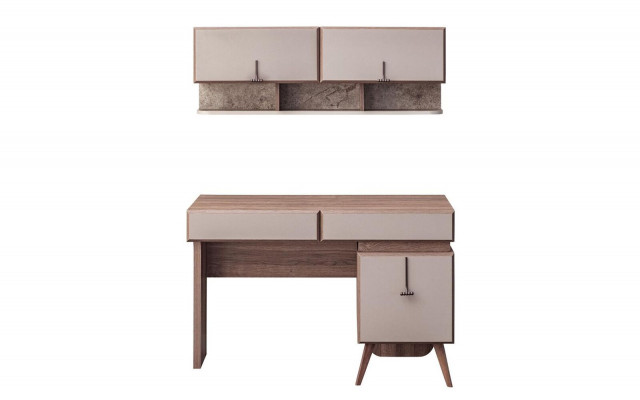 Beige Schreifdësch Luxus Büro-Dësch Mauer-Schaf Computerdësch Set