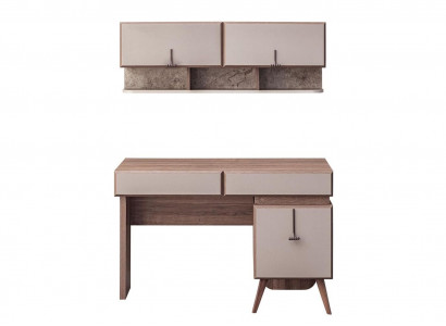 Beige Schreifdësch Luxus Büro-Dësch Mauer-Schaf Computerdësch Set